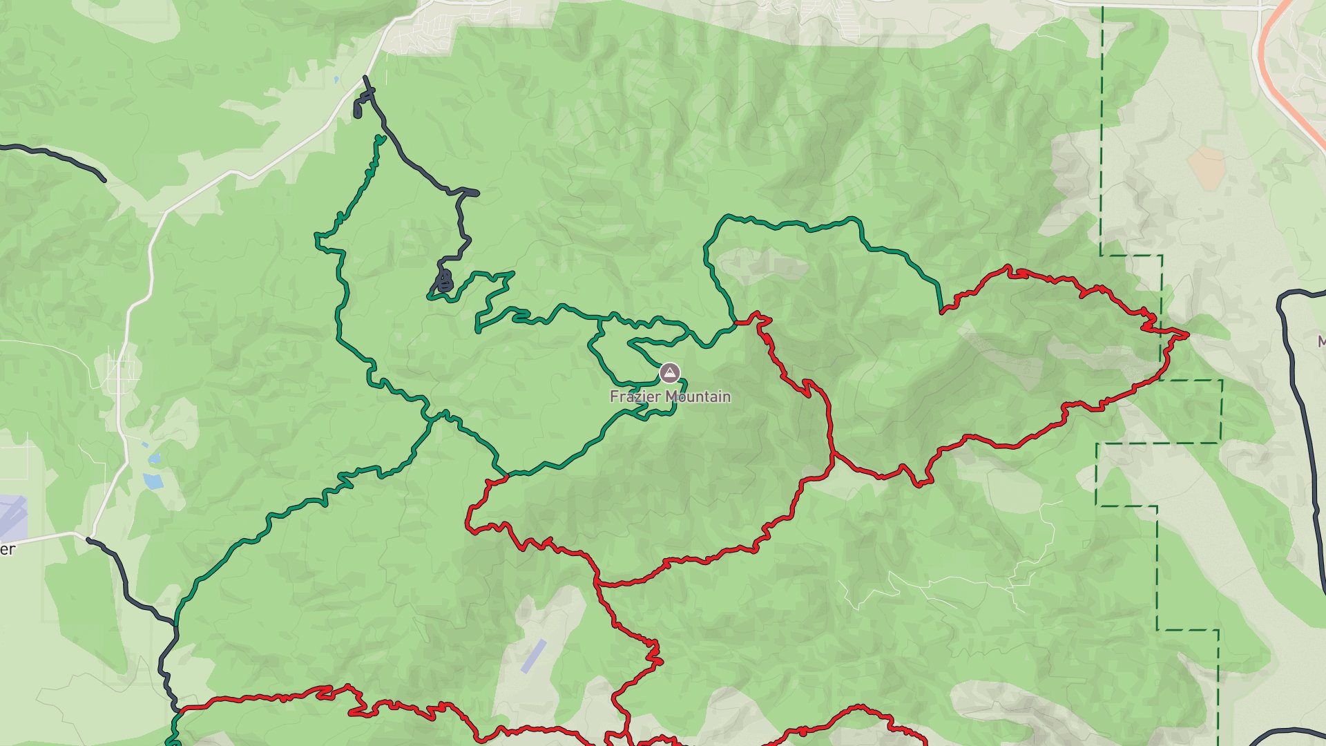 Map of the Frazier Mountain area